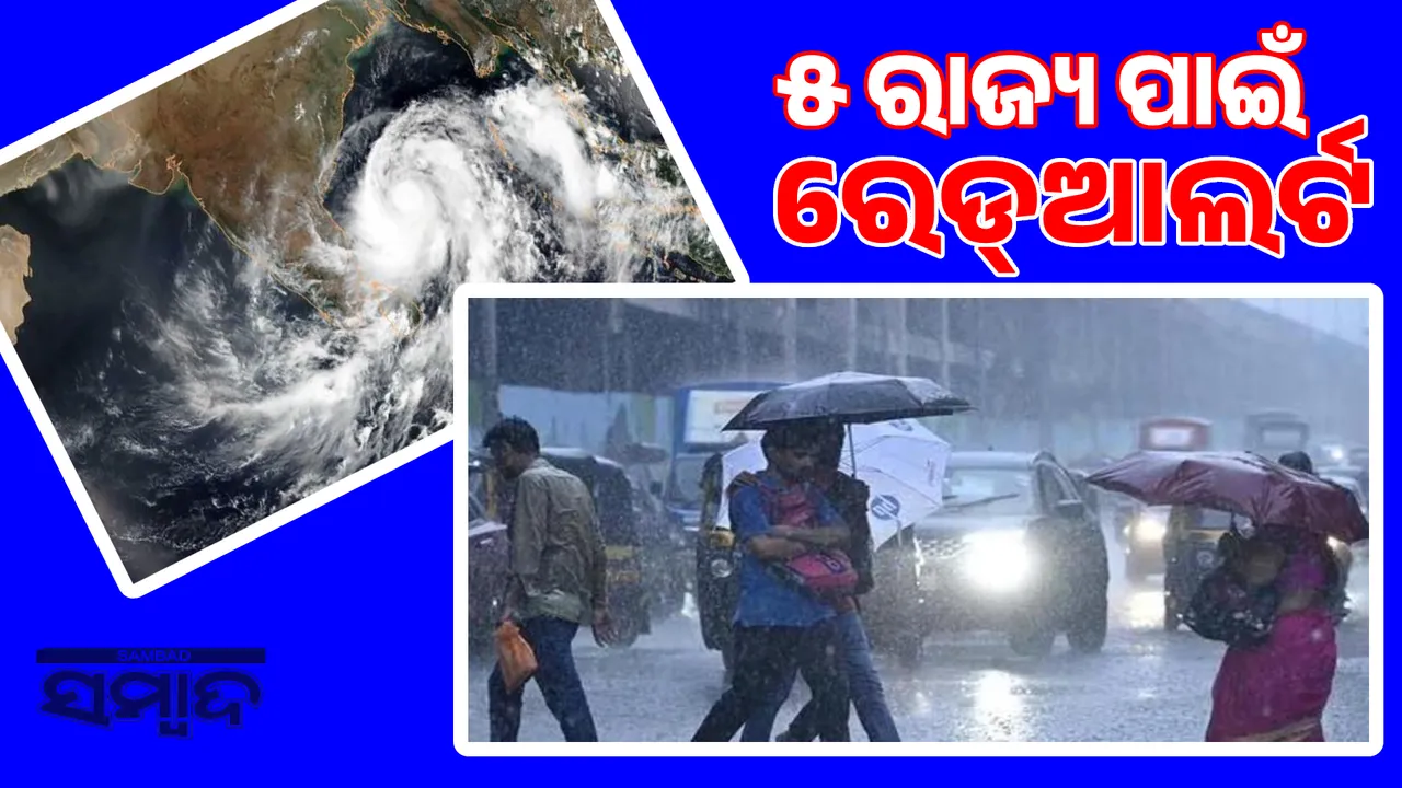  Heavy rain likely due to low pressure: Red alert issued for 5 states including Odisha Photograph: (sambad.in) 